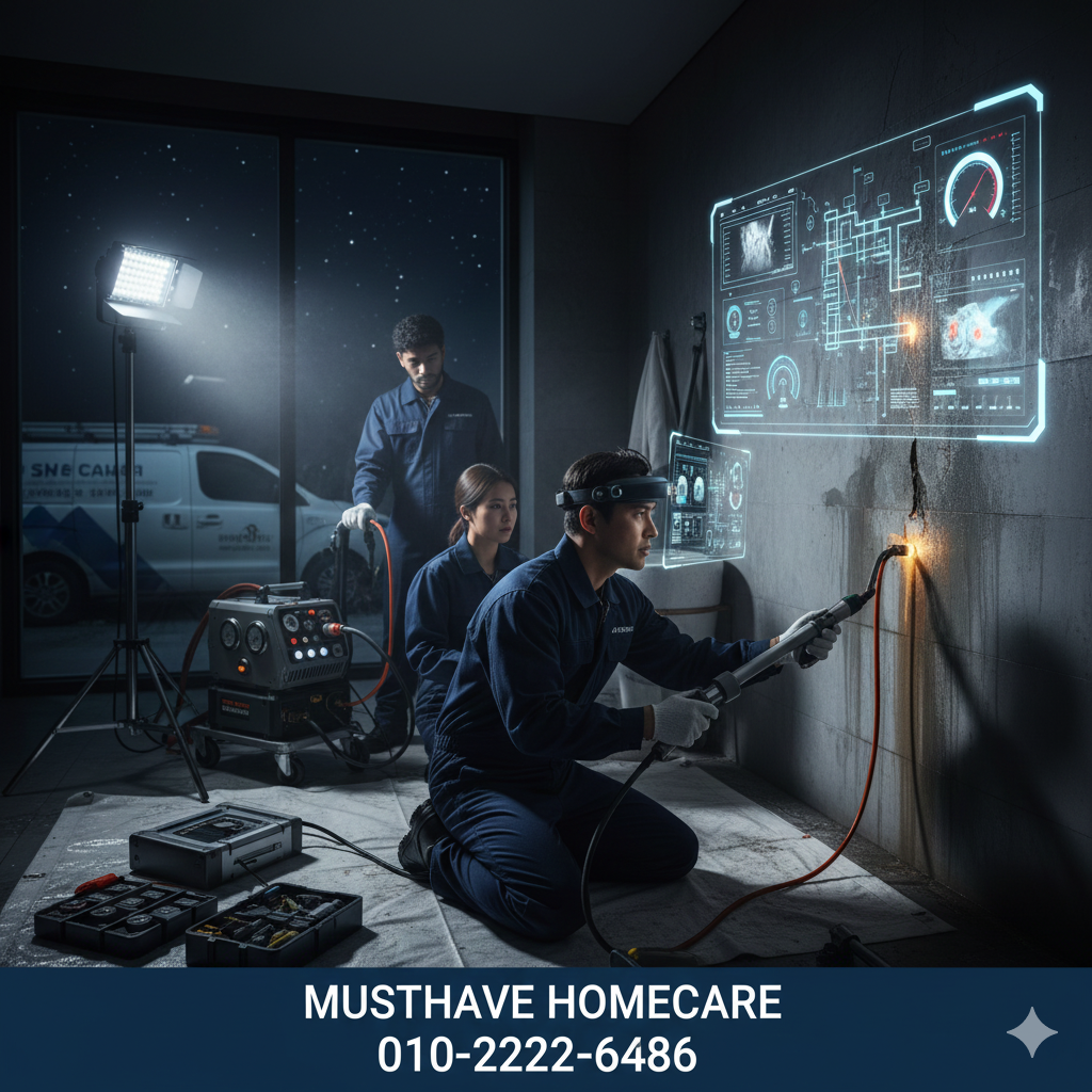 MustHaveHomeCare의 신속한 누수탐지 현장 도착 (수도요금 폭탄 해결)