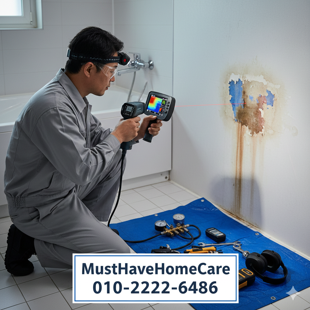 MustHaveHomeCare의 신속한 누수탐지 현장 도착 (수도요금 폭탄 해결)