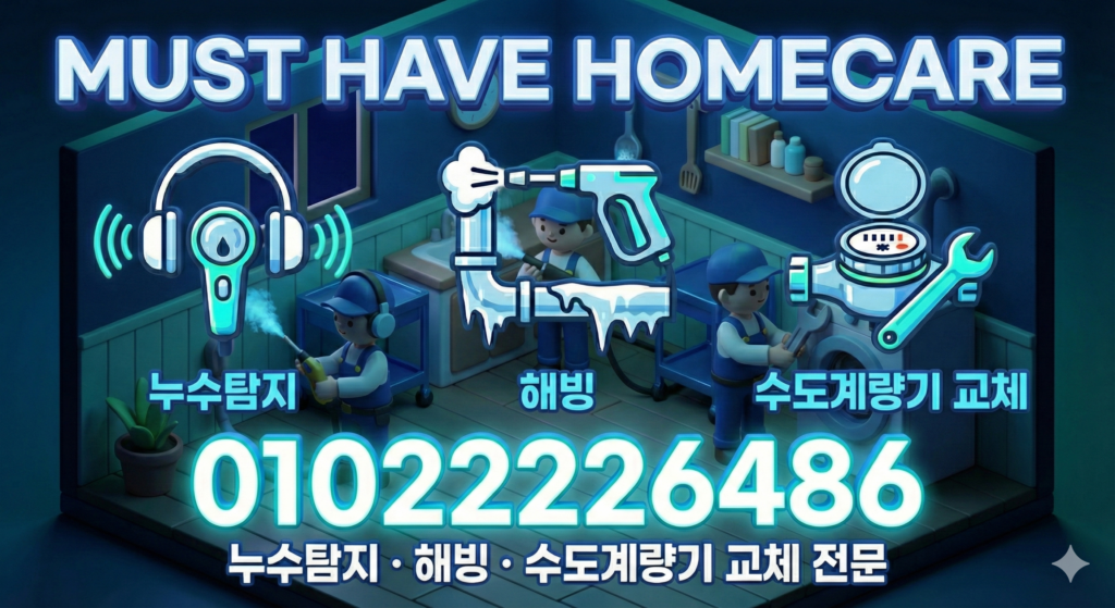 머스트해브홈케어 누수탐지 언수도 해빙 동파 계량기 교체 전문 010-2222-6486